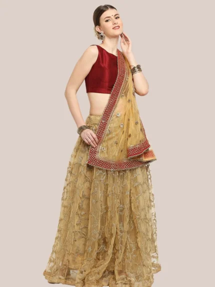Embroidered Bridal & Wedding Wear Net Dupatta
